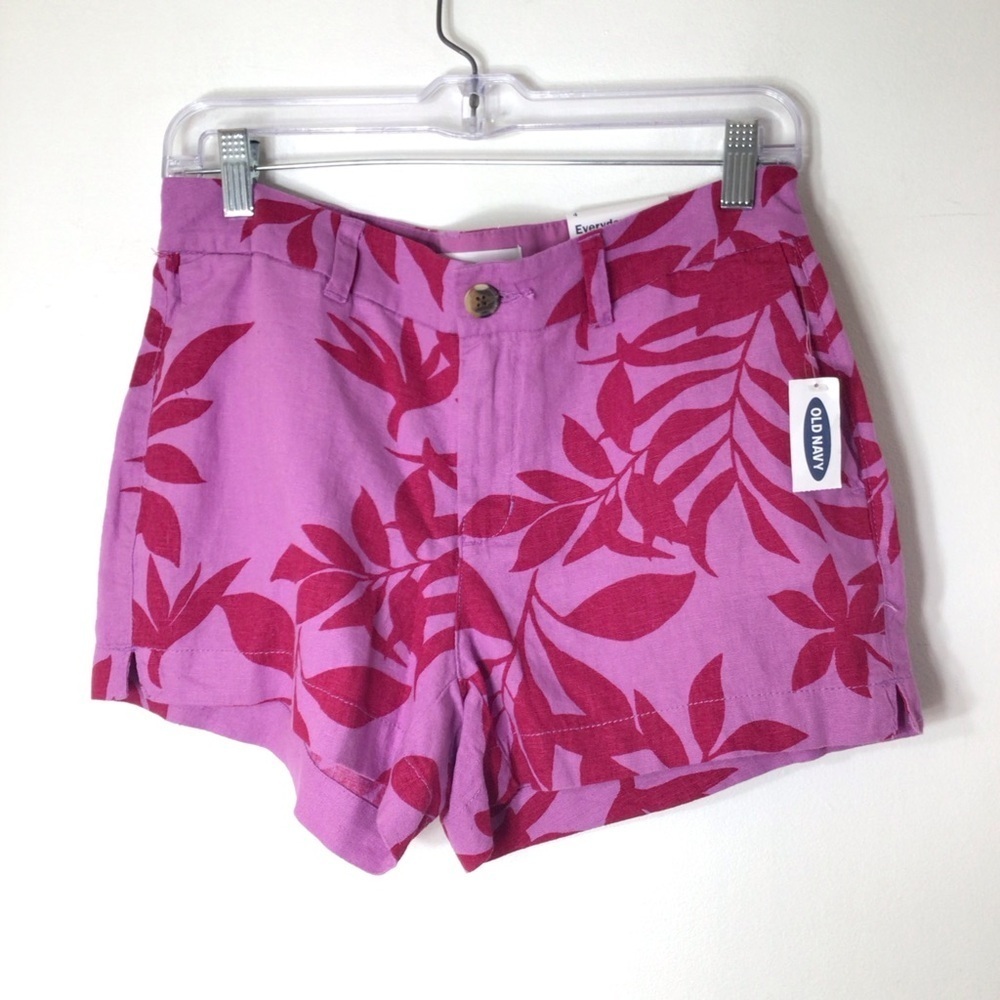 NWT old navy linen shorts women 4 pink